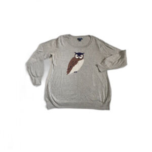 Old Navy Gray Owl Sweater Size XL